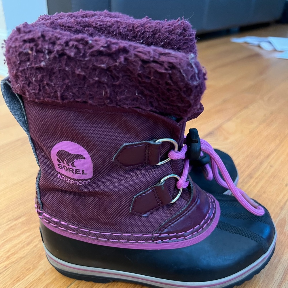 Sorel Kids Waterproof Boots - Purple and Black